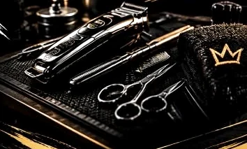 Máquina de corte, tijeras y herramientas de barbería